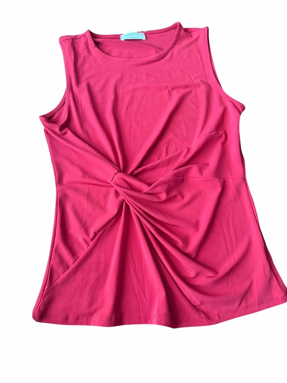 Zenana Twist-Front Sleeveless Tank Top size small